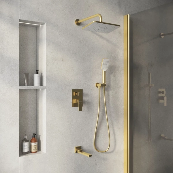 Душевая система скрытого монтажа Grossman Classic 501.K35.04.320 золото сатин Душевая система скрытого монтажа Grossman Classic 501.K35.04.320 золото сатин