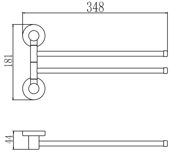 Держатель для полотенец поворотный 2-ой Savol 56 S-005602