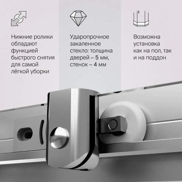 Душевой уголок (90х90) Am.Pm Sunny W87G-403-9090-MT хром матовый