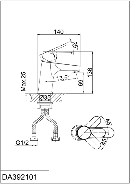 Смеситель для раковины D&K Rhein Marx (DA1392101) Смеситель для раковины D&K Rhein Marx (DA1392101)