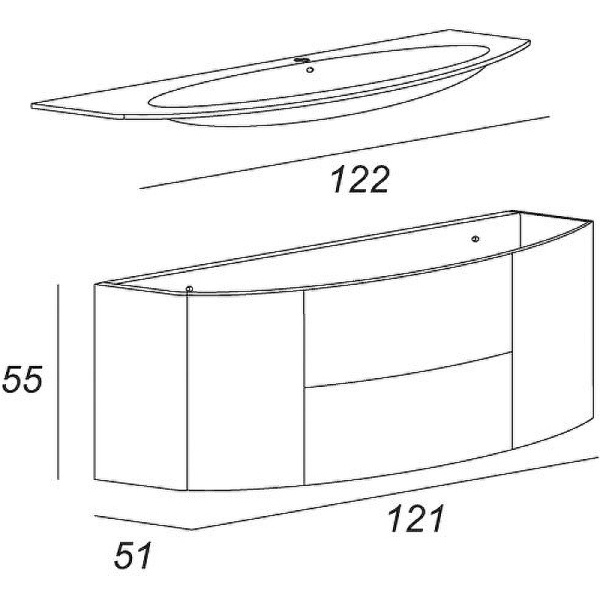 Тумба под раковину Cezares EDEN 54418 Frassino Bianco