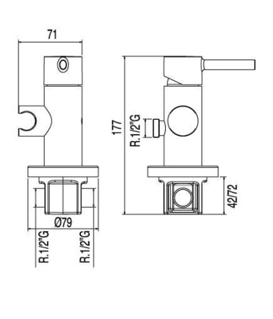 Гигиенический набор Tres Special tapware Max 134123 хром глянец