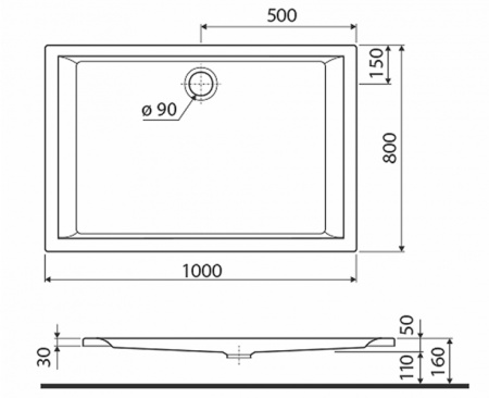 Душевой поддон Kolo Pacyfik 100х80 XBP0718000