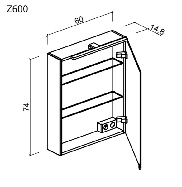 Зеркало-шкаф с подсветкой  Sancos  Hilton (60x74)  Z600