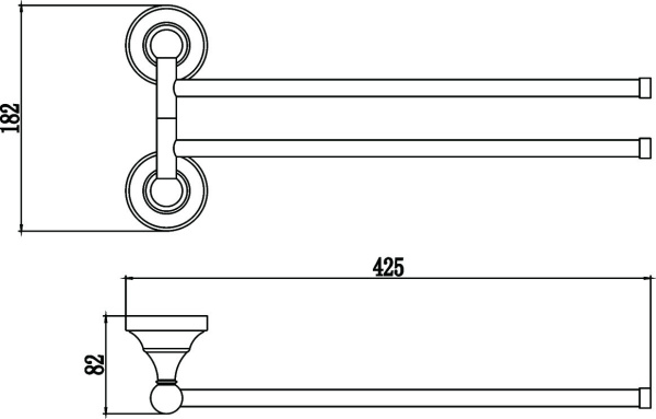 Держатель для полотенец поворотный 2-ой Savol 68а S-06802A