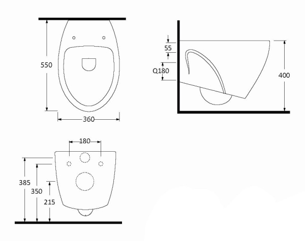 Подвесной безободковый унитаз с функцией биде с сиденьем микролифт beWash  Helenen 69303601