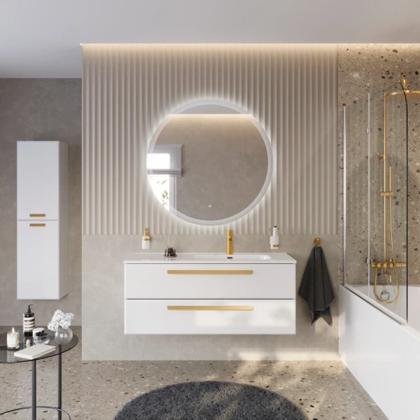 Тумба под раковину Cezares ECO-CER-N-1200-2C-SO-BL-R Bianco Lucido без ручек