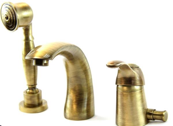 Смеситель на борт ванны Webert Aurora AU850701065, бронза Смеситель на борт ванны Webert Aurora AU850701065, бронза