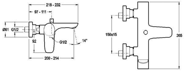 Смеситель для ванны Jacob Delafon Aleo E72282-CP