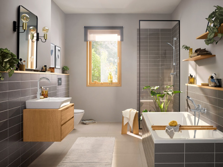Смеситель для раковины с донным клапаном Hansgrohe Rebris E 72576000 хром