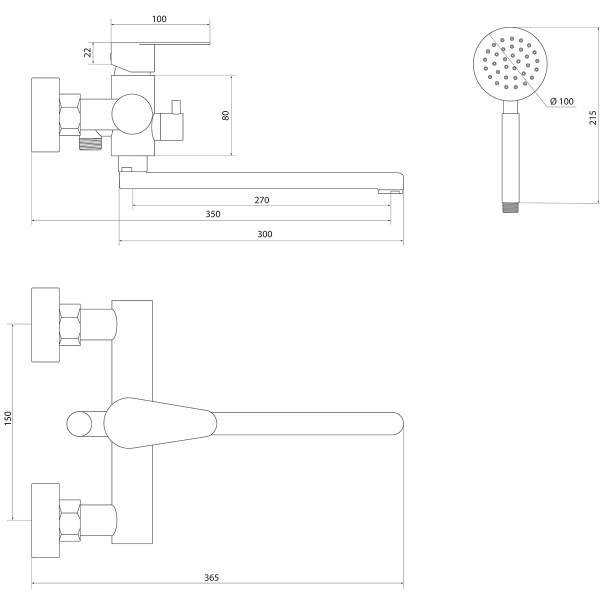 Смеситель для ванны Славен Сталь Ж СЛ-ОД-Ж31