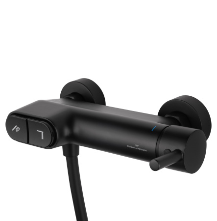 Смеситель для душа с встроенным изливом WONZON & WOGHAND MUSE Corno, черный матовый WW-A30902-MB