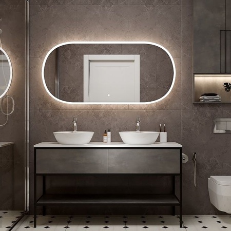 Зеркало с теплой подсветкой Art&Max Bari White AM-Bar-700-1500-DS-C-White