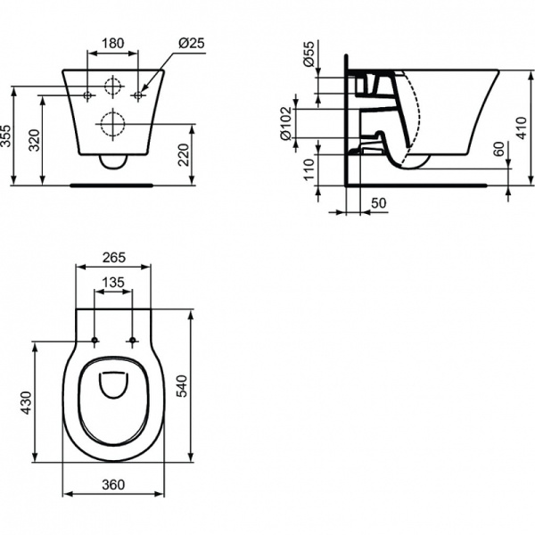 Унитаз подвесной Ideal Standard Connect Air E005401 Унитаз подвесной Ideal Standard Connect Air E005401