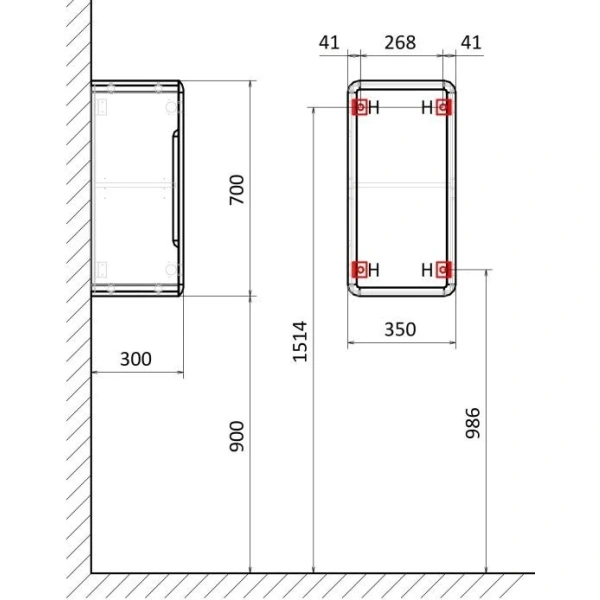 Шкаф подвесной Art&Max Genova AM-Genova-700-1A-SO-LN