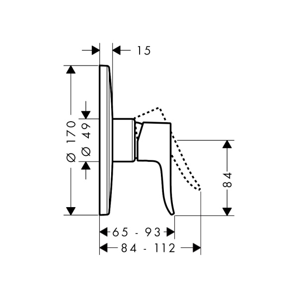Смеситель для душа Hansgrohe Metris 31652000 хром
