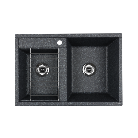 Кухонная мойка Aquaton Делия 78 DBL 1A723132DE210 графит