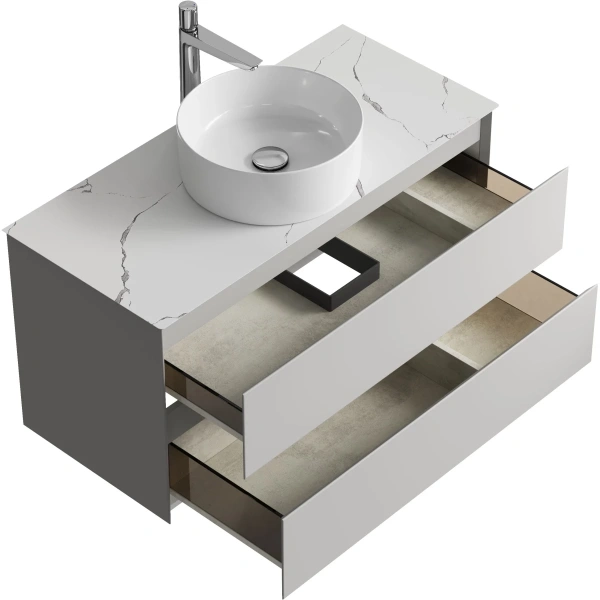 Тумба без раковины 100 см Aqwella Geometria GE01102ST серый туман матовый