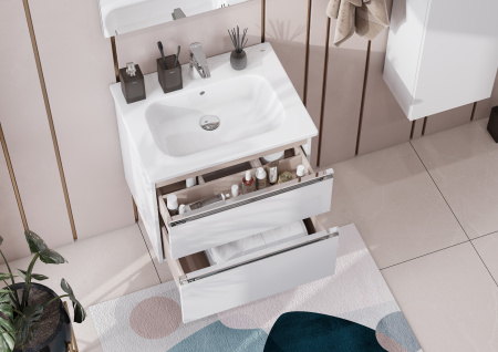 Тумба под раковину Roca The Gap 60 белый глянец 2 ящика A857397806