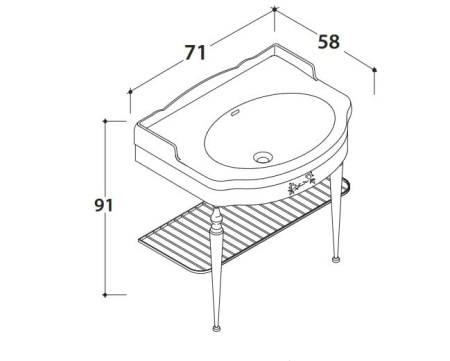 Консоль для раковины Globo Paestum PATC06 cr