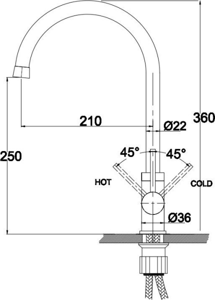 Смеситель для кухонной мойки  KAISER Merkur (26344)