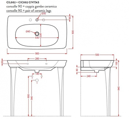Раковина Artceram Civitas CIL002 01 00 bi*1