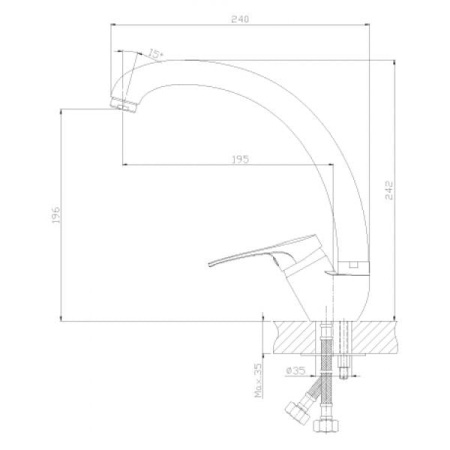 Смеситель для кухонной мойки Rossinka B (B35-25)