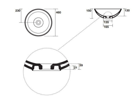 Раковина накладная (46х46) Kerasan Ciotola 430301 белый