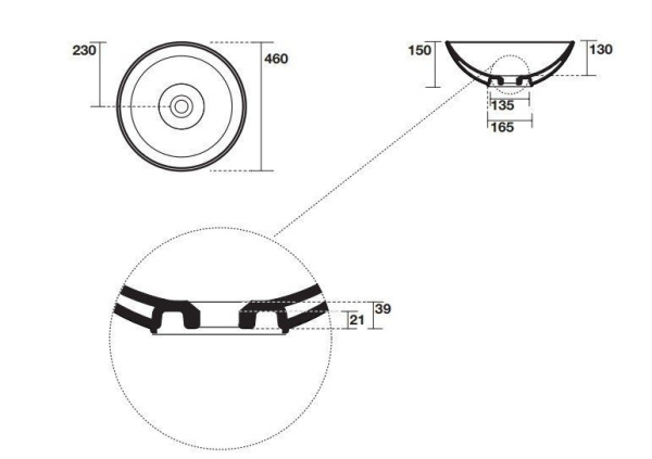 Раковина накладная (46х46) Kerasan Ciotola 430301 белый