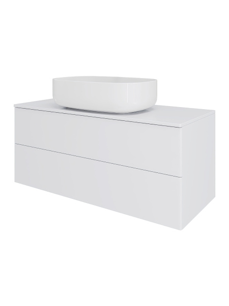 Тумба с раковиной подвесная 100 см, Orange Otto Ot-100TuMDF+B07-540W белый глянец