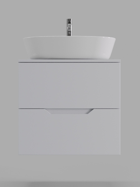 Тумба с раковиной подвесная 60 см Orange Line Li-60TuwMDF+B08-500W белый