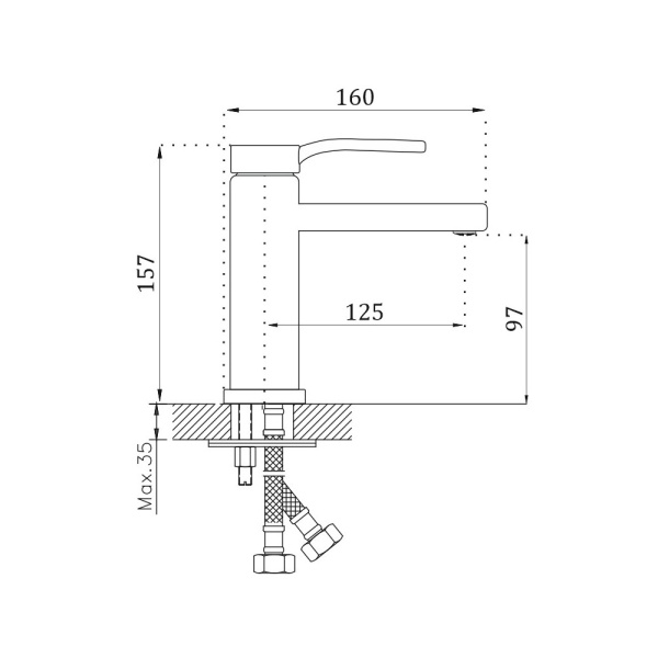 Смеситель для раковины Belz B10612, хром Смеситель для раковины Belz B10612, хром