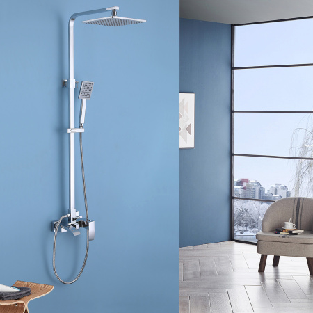 Душевая стойка ABBER Wasserfall AF8616 с изливом, хром, однорычажный