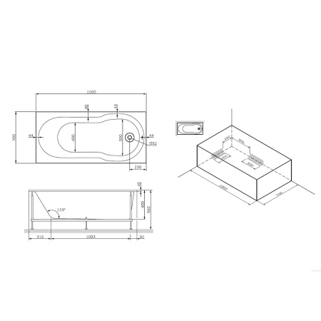 Каркас металлический 150х70 Am.Pm X-Joy W88A-150-070W-R Каркас металлический 150х70 Am.Pm X-Joy W88A-150-070W-R