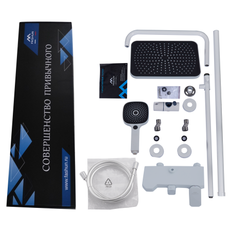 Душевая система с изливом Fashun A52424-8 белый