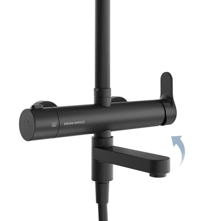 Душевая система с изливом Kerama Marazzi Fonte FO.202.KM.BLK.M черный