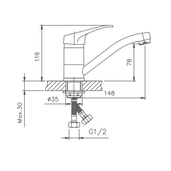 Смеситель для кухни Cron CN4513-2 Смеситель для кухни Cron CN4513-2