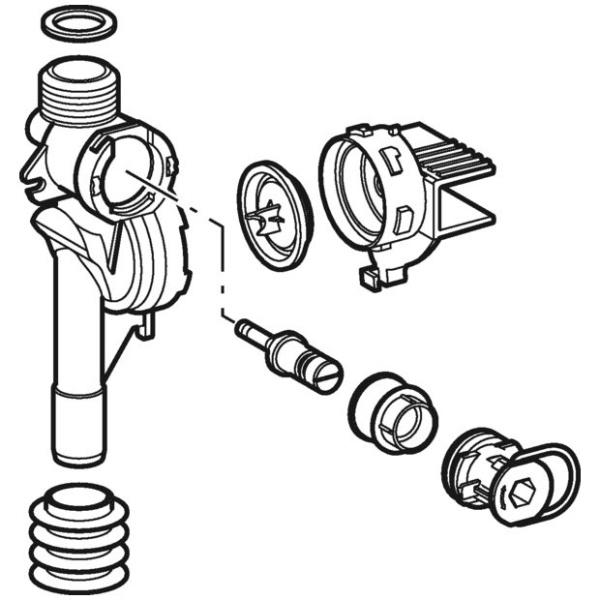 Водопроводная часть Geberit для системы управления смывом писсуара 240.517.00.1