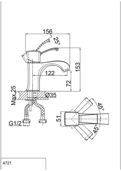 Смеситель для раковины D&K Rhein Bach (DA1472101) Смеситель для раковины D&K Rhein Bach (DA1472101)