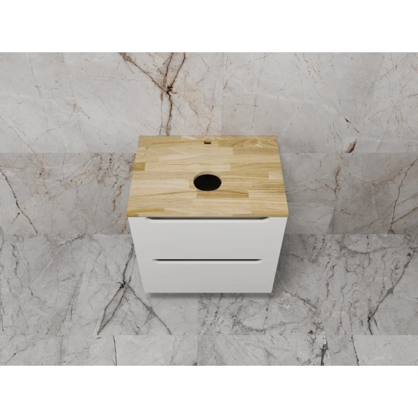 Тумба подвесная без раковины со столешницей 60 см Style Line Бали ЛС-00002337 белый матовый