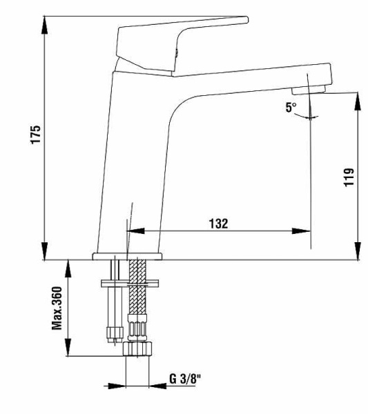 Смеситель для раковины E.C.A. Tiera 102108989C1EX