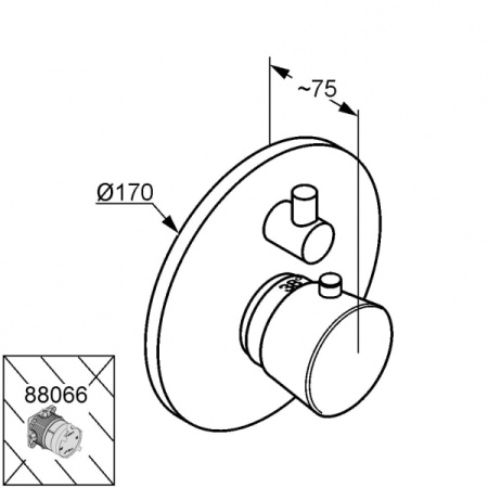 Термостат для душа Kludi Amphora 548250520