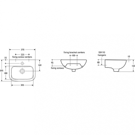 Раковина Ideal Standard CONTOUR S212201, белый