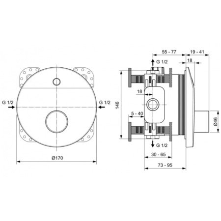 Инфракрасная электроника для душа со смешиванием Ideal Standard Ceraplus A6157AA, хром