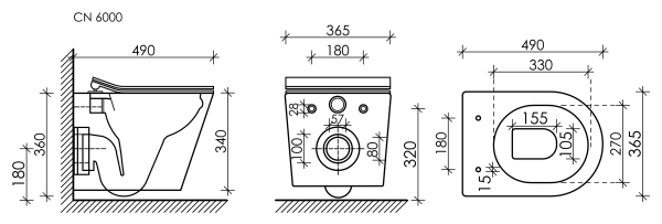 Подвесной унитаз Ceramica Nova Balearica Rimless CN6000