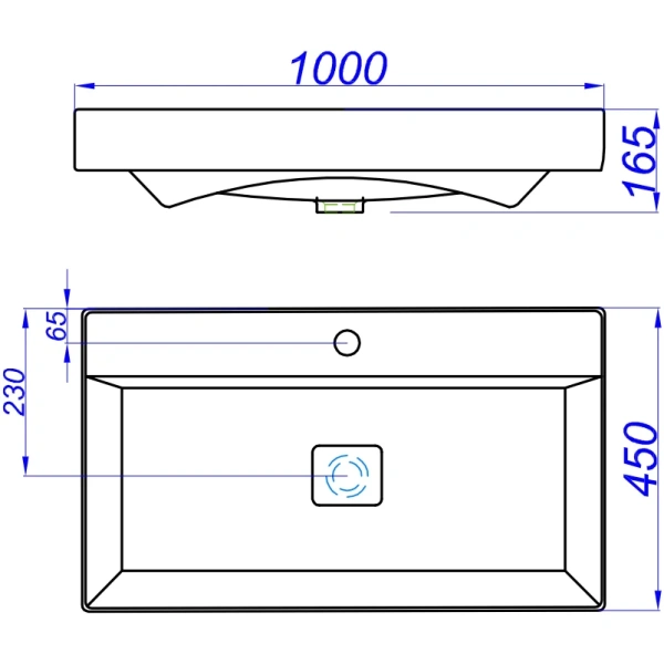 Раковина накладная (100х45) Aqwella Вилис 4610119205164 белый
