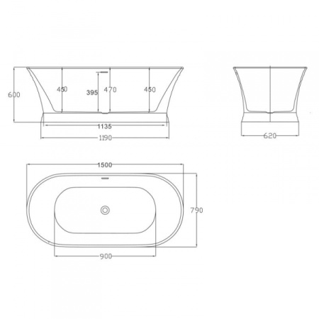 Акриловая ванна BelBagno BB402-1500-790