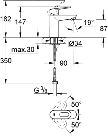 Смеситель для раковины Grohe BauLoop 23159 000 (23159000)