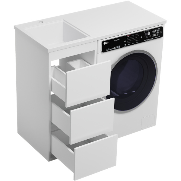 Тумба с раковиной под стиральную машину Brevita Grafit 40 УТ000015079