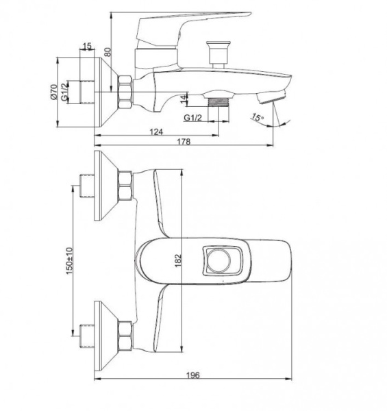 Смеситель для ванны и душа ESKO SEOUL (SU 54)